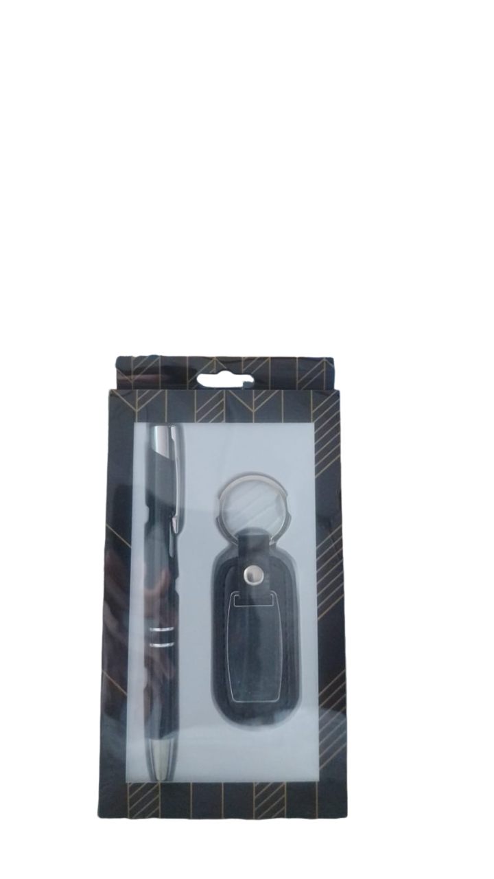 KIT CANETA/ CHAVEIRO COURO